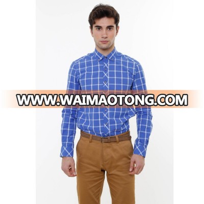 Top Selling Comfortable Men Plaid Long Sleeve Shirt