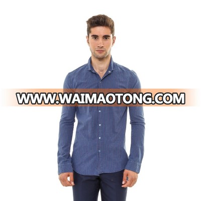 Wholesale Shirts Men Cotton Slim Fit Men Casual Plaid